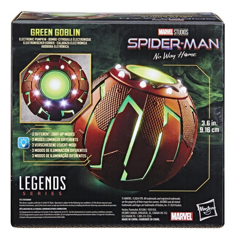 MARVEL LEGEND SERIES SPIDERMAN NO WAY HOME GREEN GOBLIN ELECTRONIC PUMPKIN
