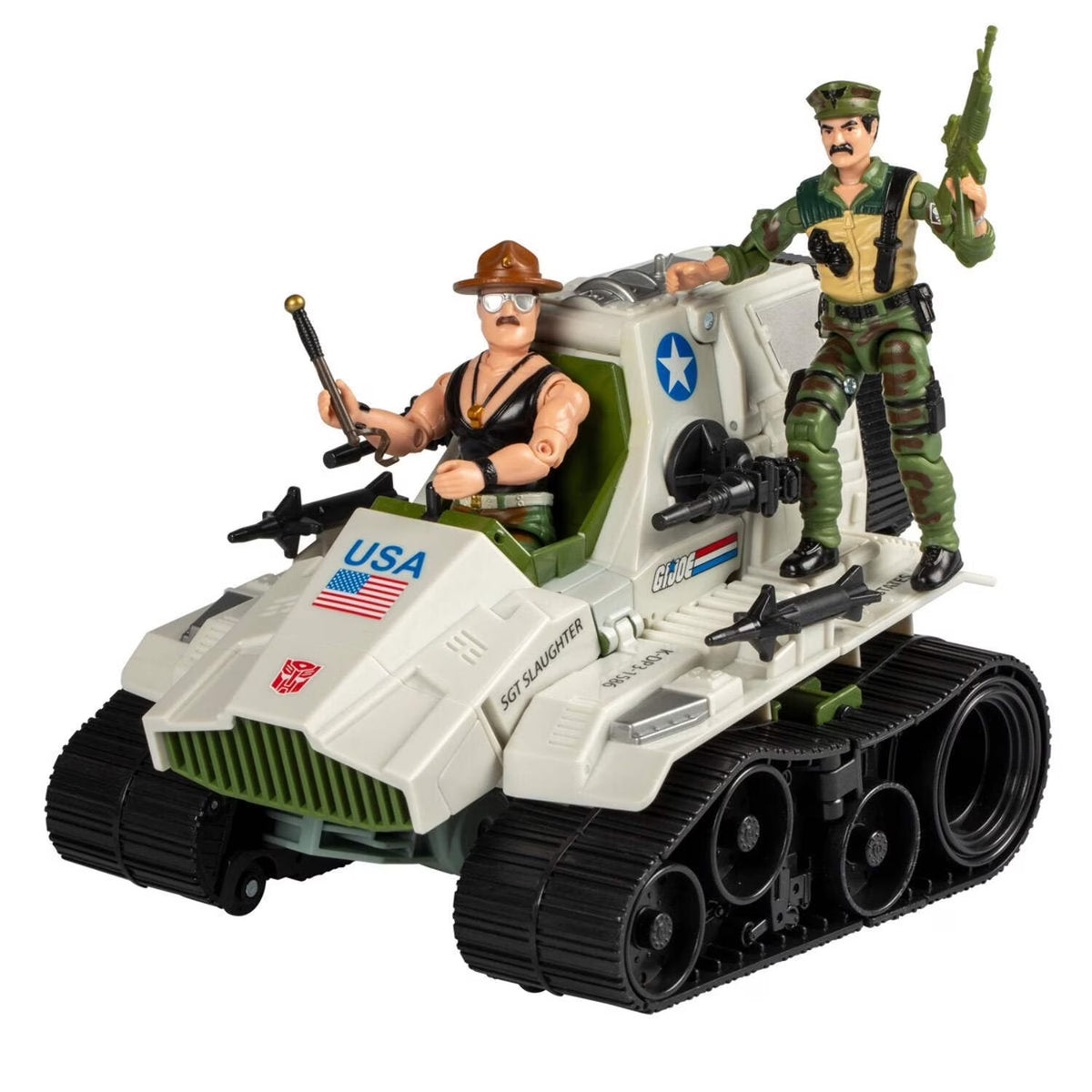 Transformers X G.I.JOE Autobot Kup Triple T w/ Leatherneck & Sgt Slaughter