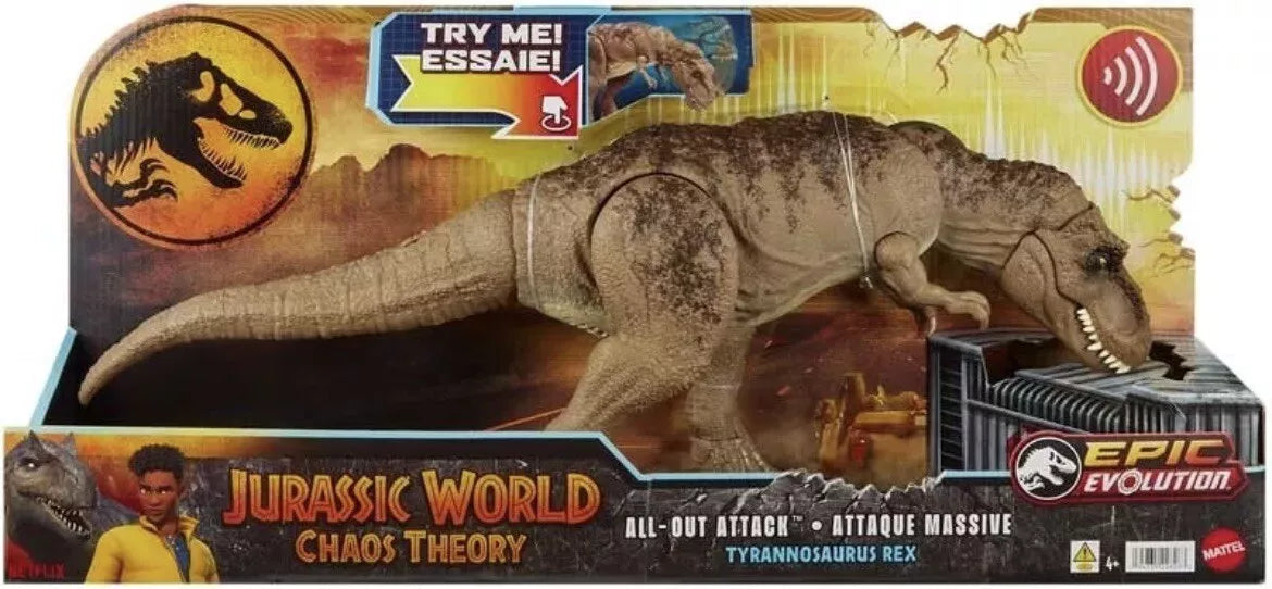 MATTEL JURASSIC WORLD CHAOS THEORY  ALL-OUT ATTACK TYRANNOSAURUS REX