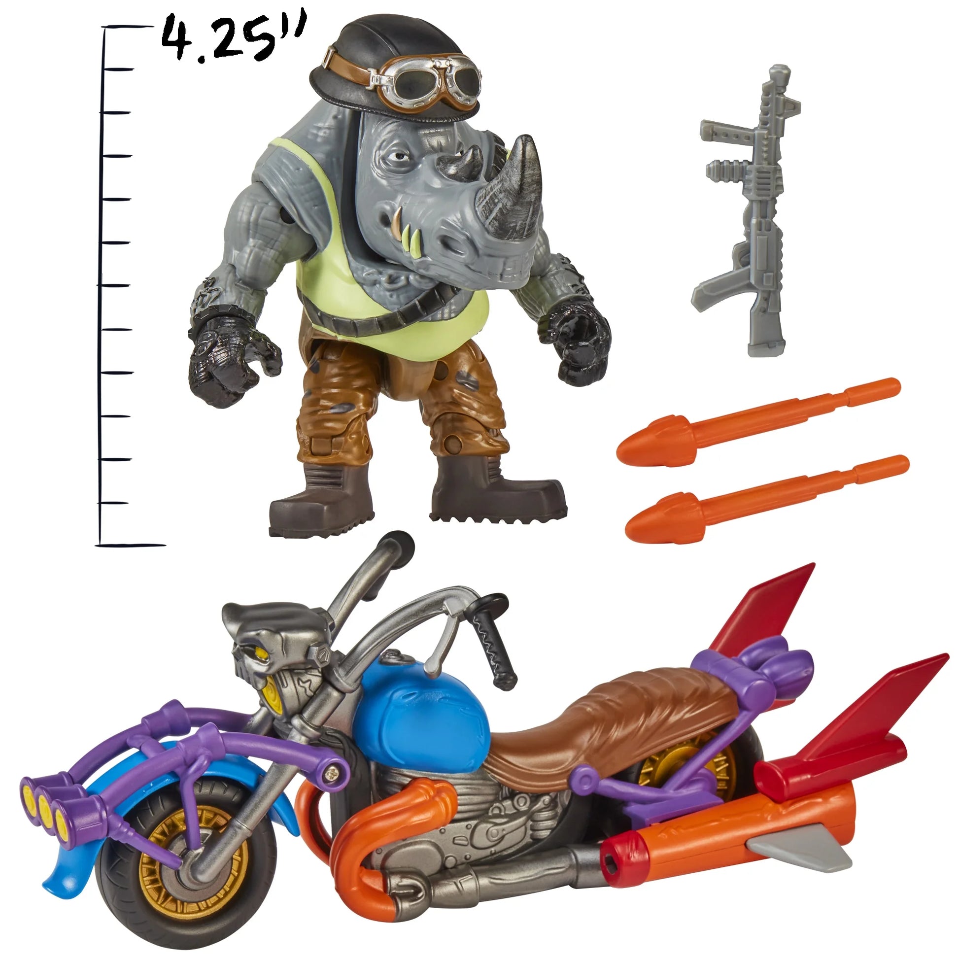 Teenage Mutant Ninja Turtles Mutant Mayhem Chopper Cycle with Rocksteady