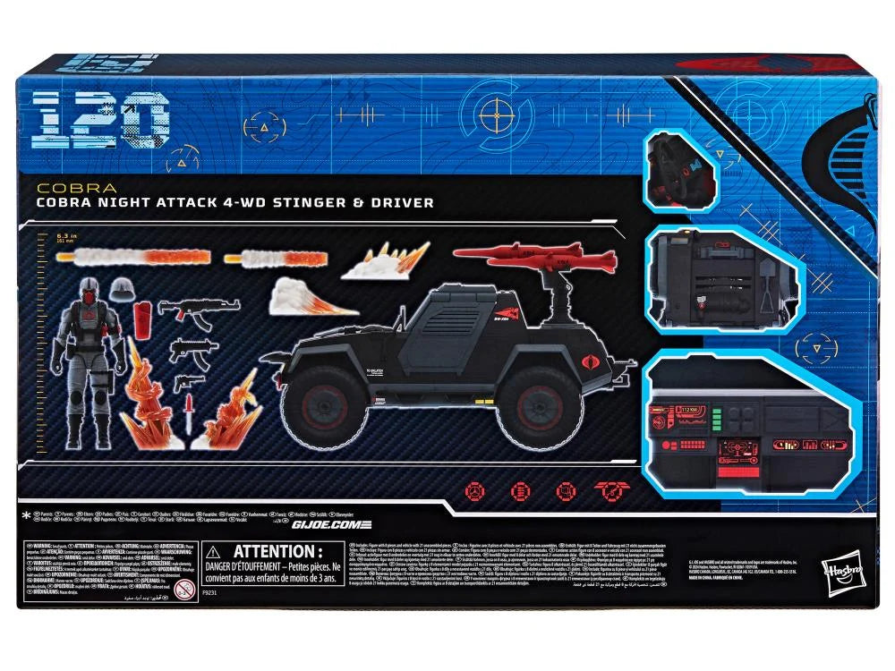 G.I. Joe Classified Series Cobra Night Attack 4-WD Stinger & Driver (6-Inch)