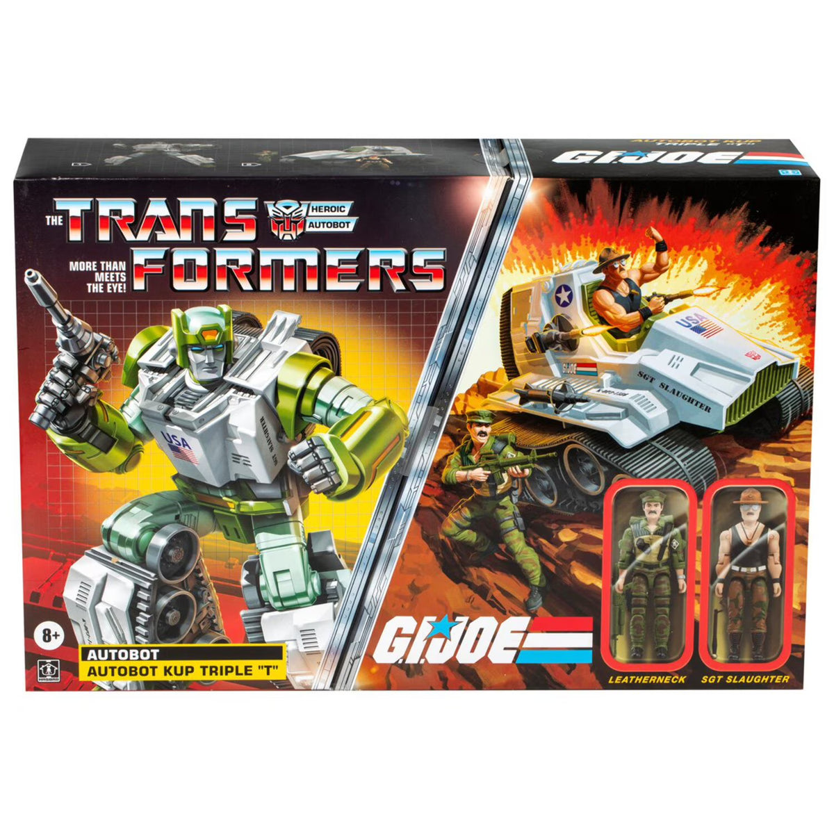 Transformers X G.I.JOE Autobot Kup Triple T w/ Leatherneck & Sgt Slaughter