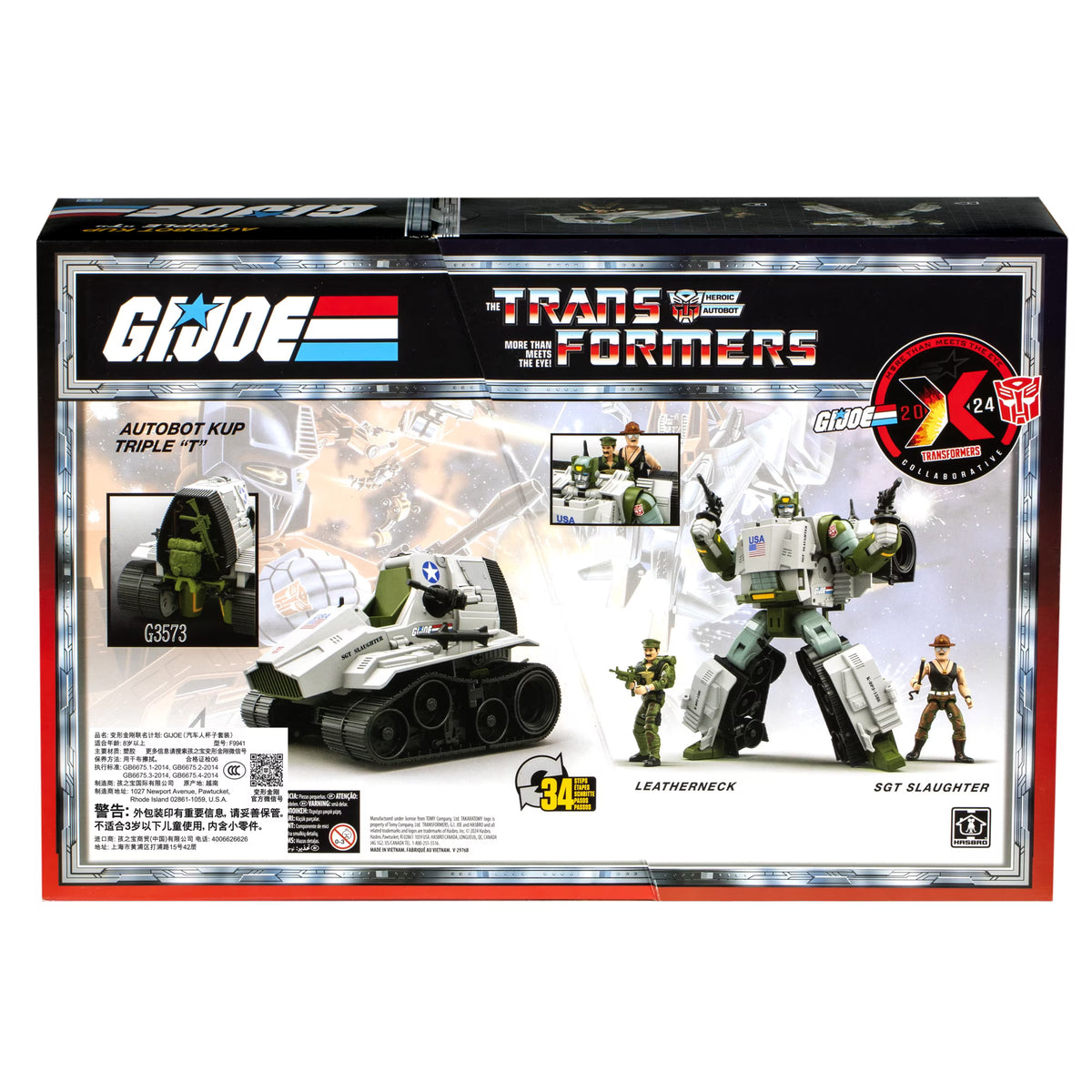 Transformers X G.I.JOE Autobot Kup Triple T w/ Leatherneck & Sgt Slaughter