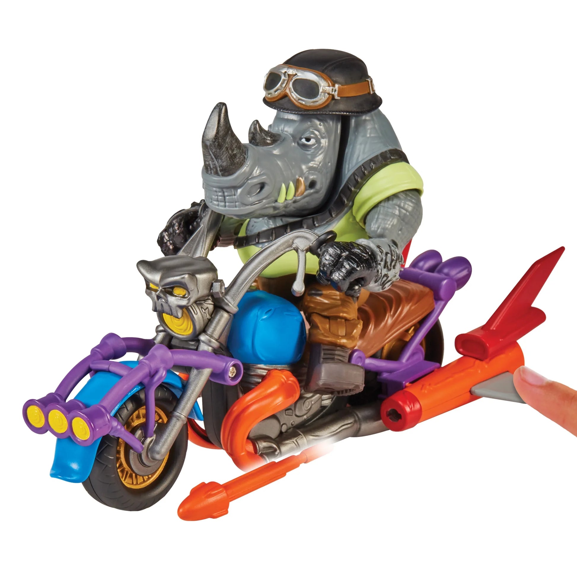 Teenage Mutant Ninja Turtles Mutant Mayhem Chopper Cycle with Rocksteady