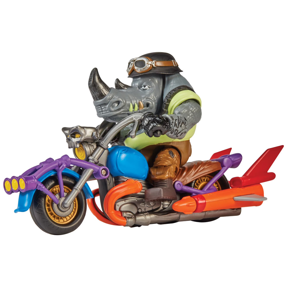 Teenage Mutant Ninja Turtles Mutant Mayhem Chopper Cycle with Rocksteady