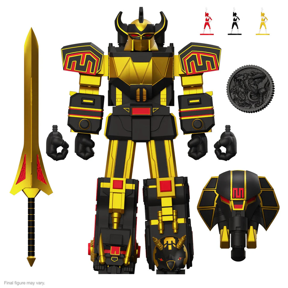 SUPER 7 MIGHTY MORPHIN POWER RANGERS  MEGAZORD (BLACK & GOLD)